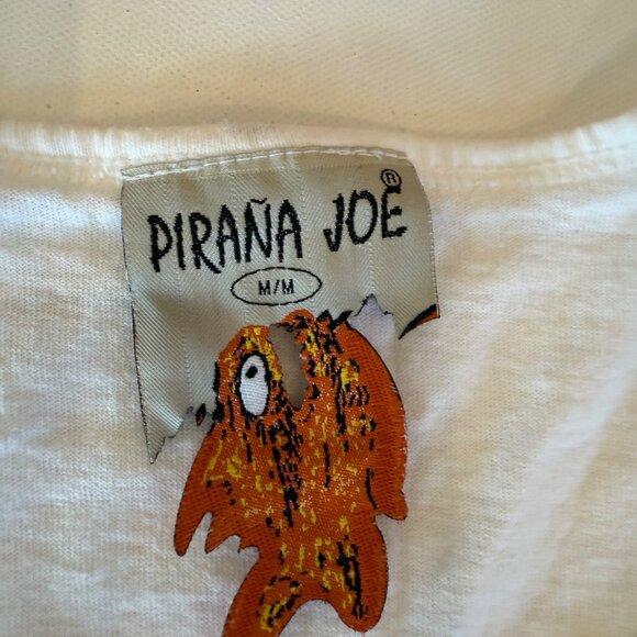 Pirana Joe Belize Graphic Tee Tank Top Medium Unisex T-Shirt Summer Vacation - Picture 2 of 8